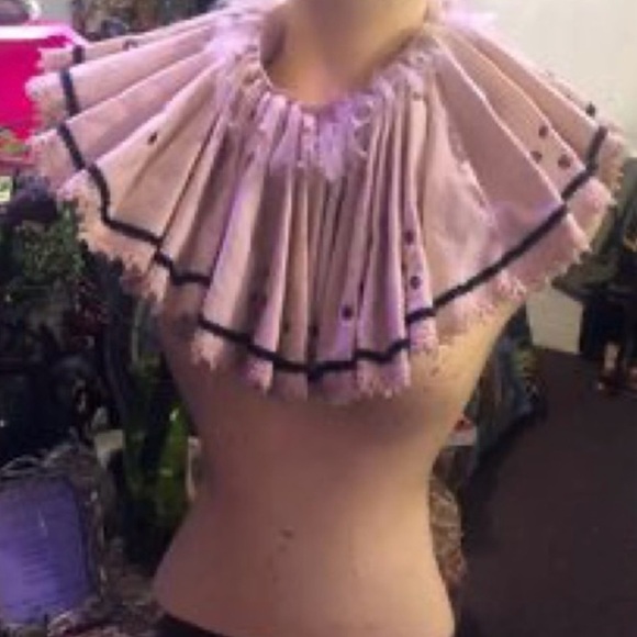 Artist made OOAK Antiqued  Ruffled Ruff Collar, Clown Pierrot, harlequin. - Picture 10 of 11